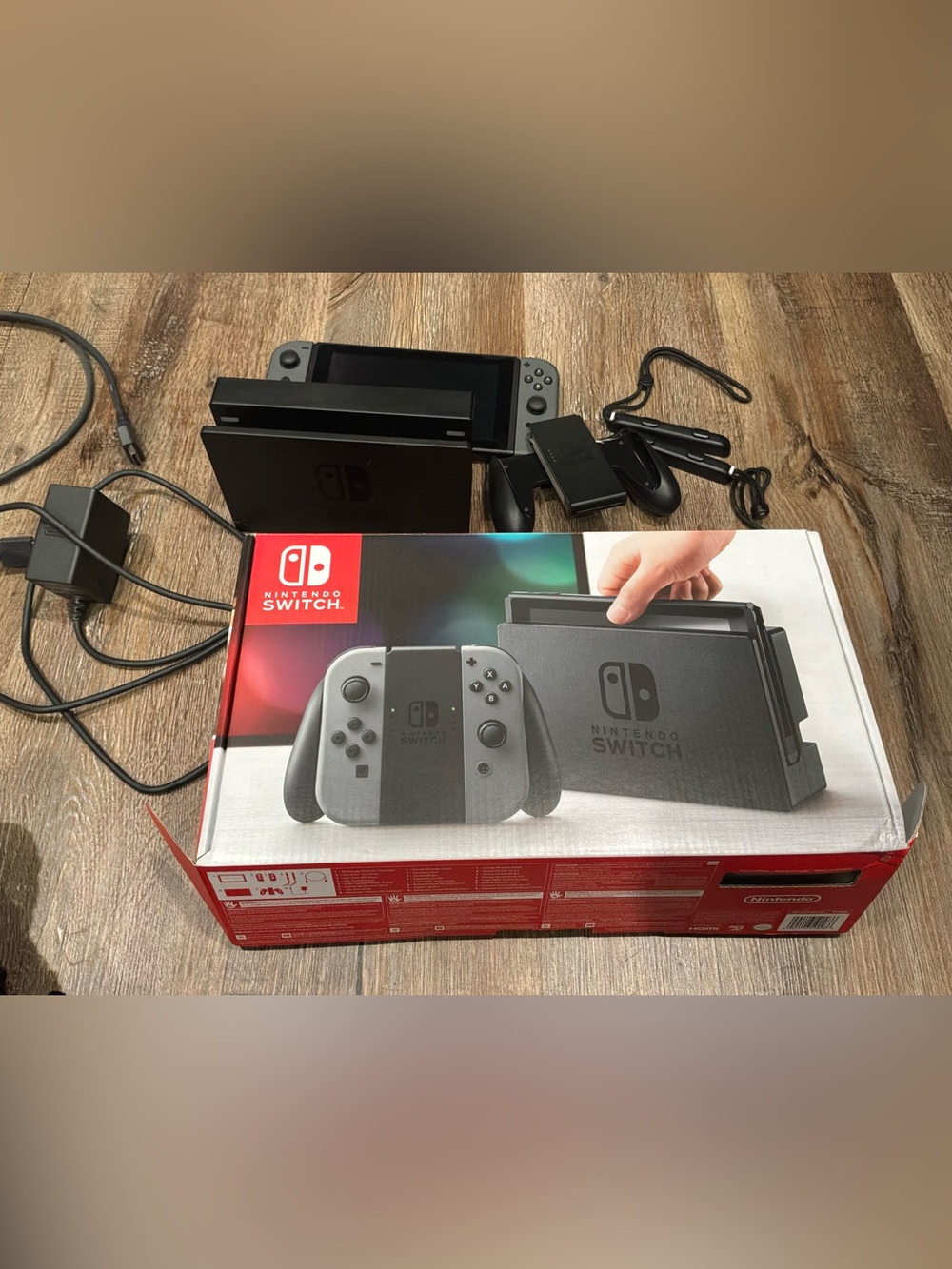 Nintendo Switch Handheld Console (V1 Unpatched) - Gray - Great Used + Zelda Game